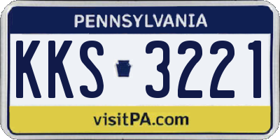 PA license plate KKS3221