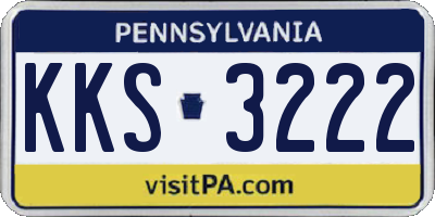 PA license plate KKS3222