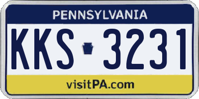PA license plate KKS3231