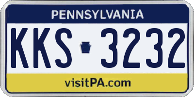 PA license plate KKS3232