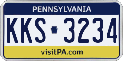 PA license plate KKS3234