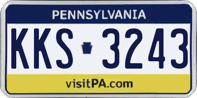 PA license plate KKS3243