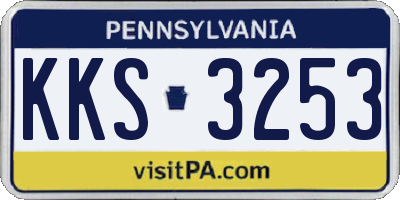 PA license plate KKS3253