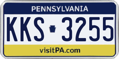 PA license plate KKS3255