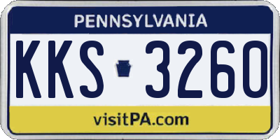 PA license plate KKS3260