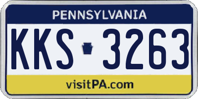 PA license plate KKS3263