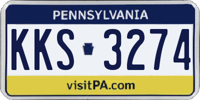 PA license plate KKS3274