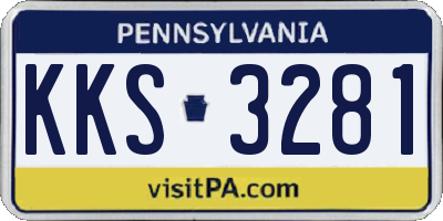 PA license plate KKS3281