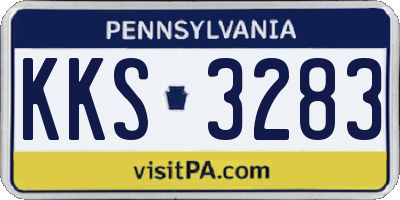 PA license plate KKS3283