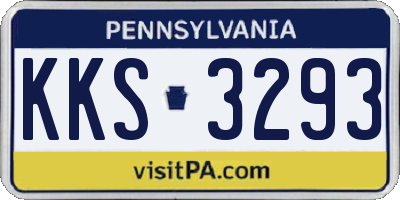 PA license plate KKS3293