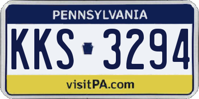 PA license plate KKS3294