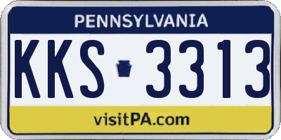 PA license plate KKS3313