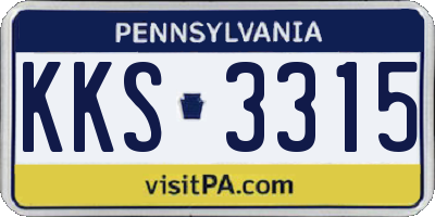 PA license plate KKS3315
