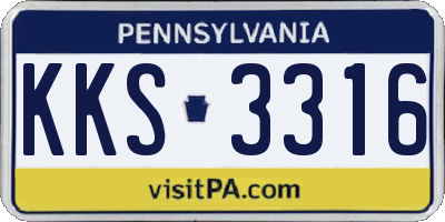 PA license plate KKS3316
