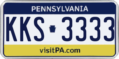 PA license plate KKS3333