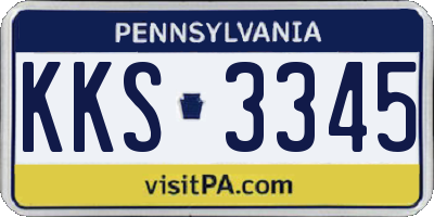 PA license plate KKS3345