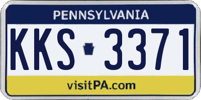 PA license plate KKS3371