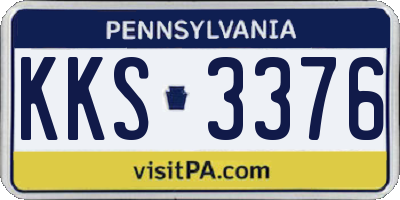 PA license plate KKS3376