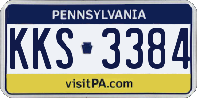 PA license plate KKS3384