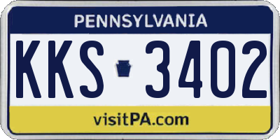 PA license plate KKS3402