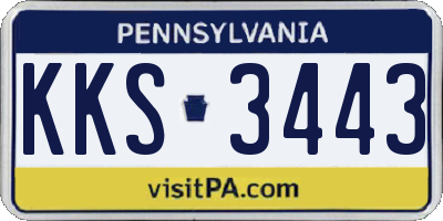PA license plate KKS3443