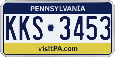 PA license plate KKS3453