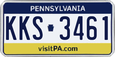 PA license plate KKS3461