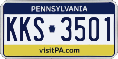 PA license plate KKS3501