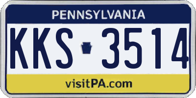 PA license plate KKS3514