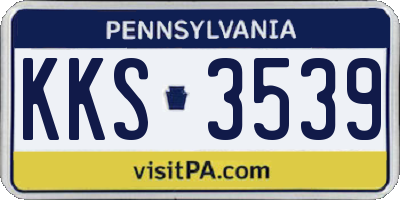 PA license plate KKS3539
