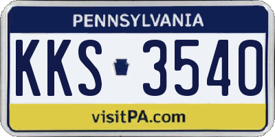PA license plate KKS3540