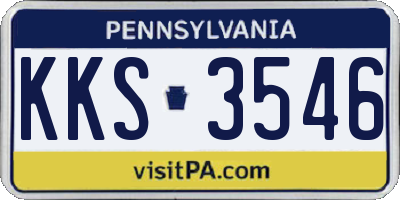 PA license plate KKS3546