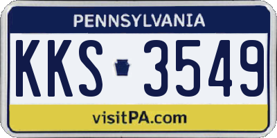 PA license plate KKS3549