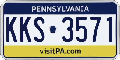PA license plate KKS3571