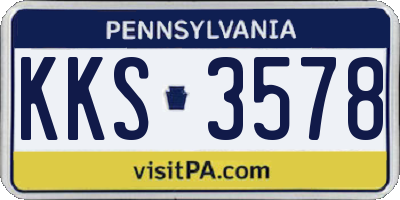 PA license plate KKS3578