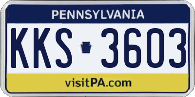 PA license plate KKS3603