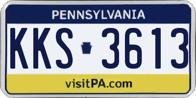 PA license plate KKS3613