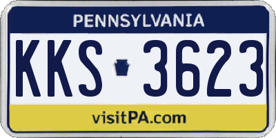 PA license plate KKS3623
