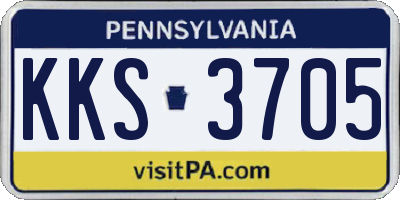 PA license plate KKS3705