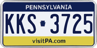 PA license plate KKS3725