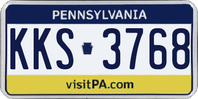 PA license plate KKS3768