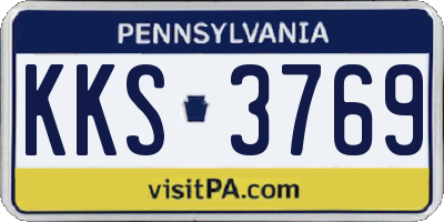PA license plate KKS3769