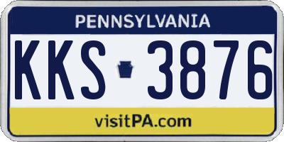 PA license plate KKS3876