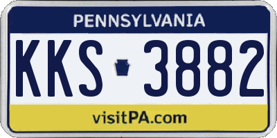 PA license plate KKS3882