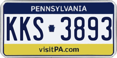 PA license plate KKS3893