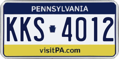 PA license plate KKS4012