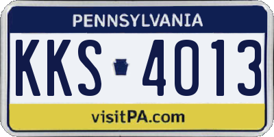 PA license plate KKS4013