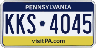 PA license plate KKS4045