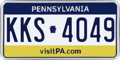 PA license plate KKS4049