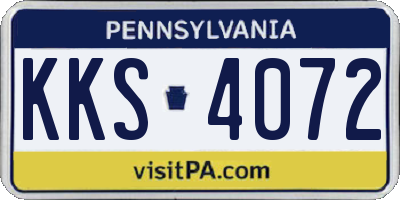 PA license plate KKS4072